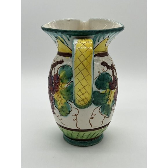 Beautiful Hand Made/Hand Painted Pitcher Made in Italy 6.75" Tall - Picture 5 of 5